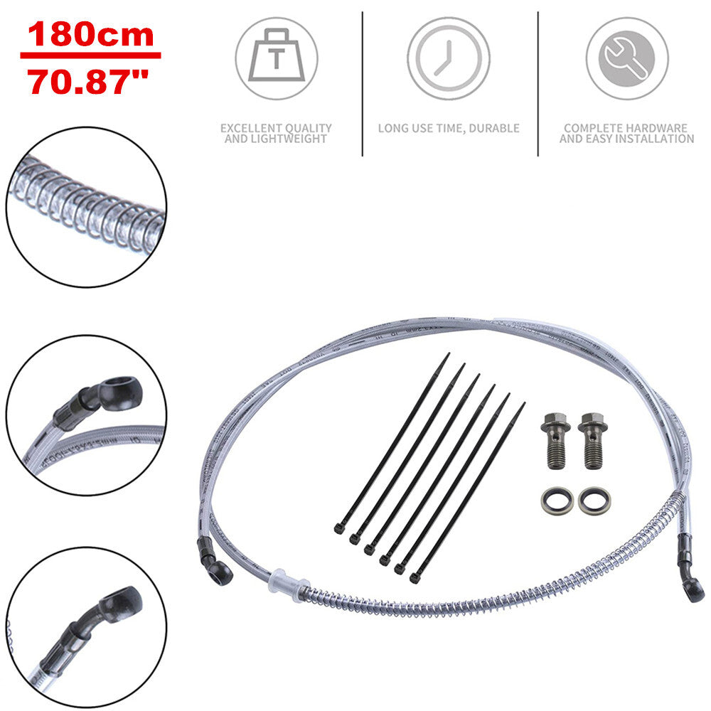 180 cm / 70.87 inch M10 Motorcycle Brake Fluid Hose Cable with Stainless Steel Braid - n