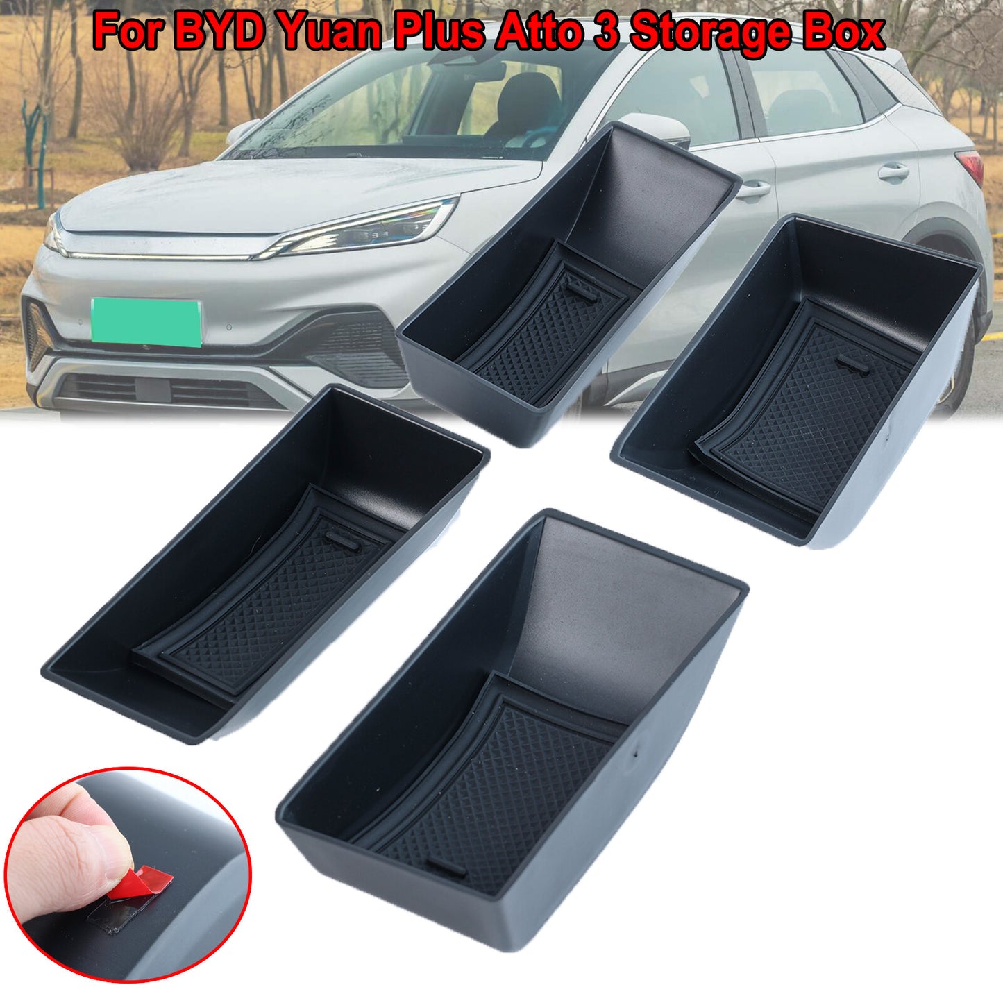 Front Rear Side Door Handle Storage Box Container Holder for BYD Atto3 2022-2024 Q