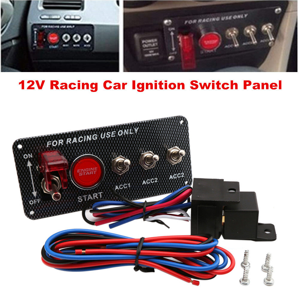 12V racing car ignition switch panel LED engine start button toggle switch n