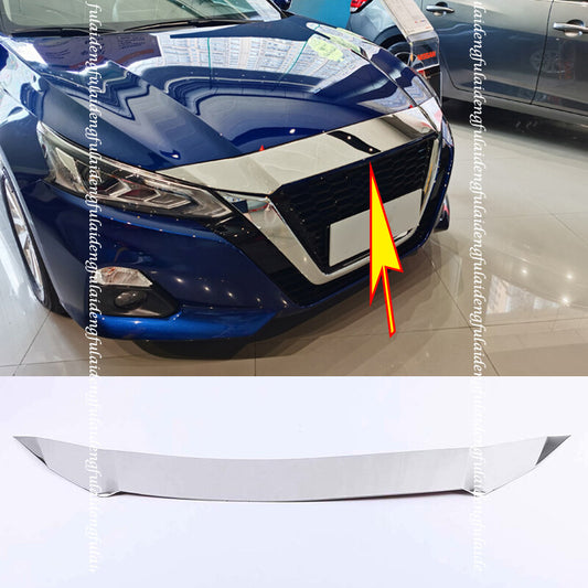for Nissan Teana Altima 2019-22 silver Front Engine Hood Grille Cover Trim Strip