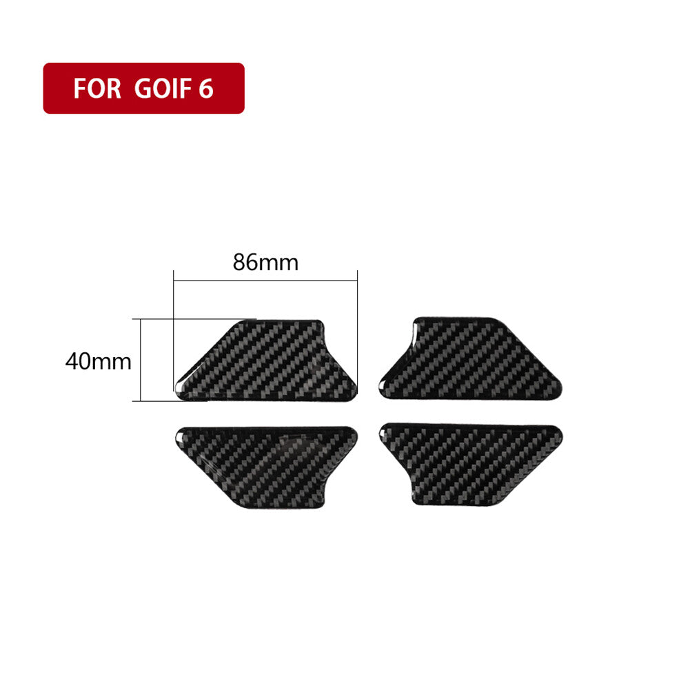 4Pcs Carbon Fiber Inner Door Bowl Panel Cover Trim for VW for Golf 6 MK6 GTI 2008-12