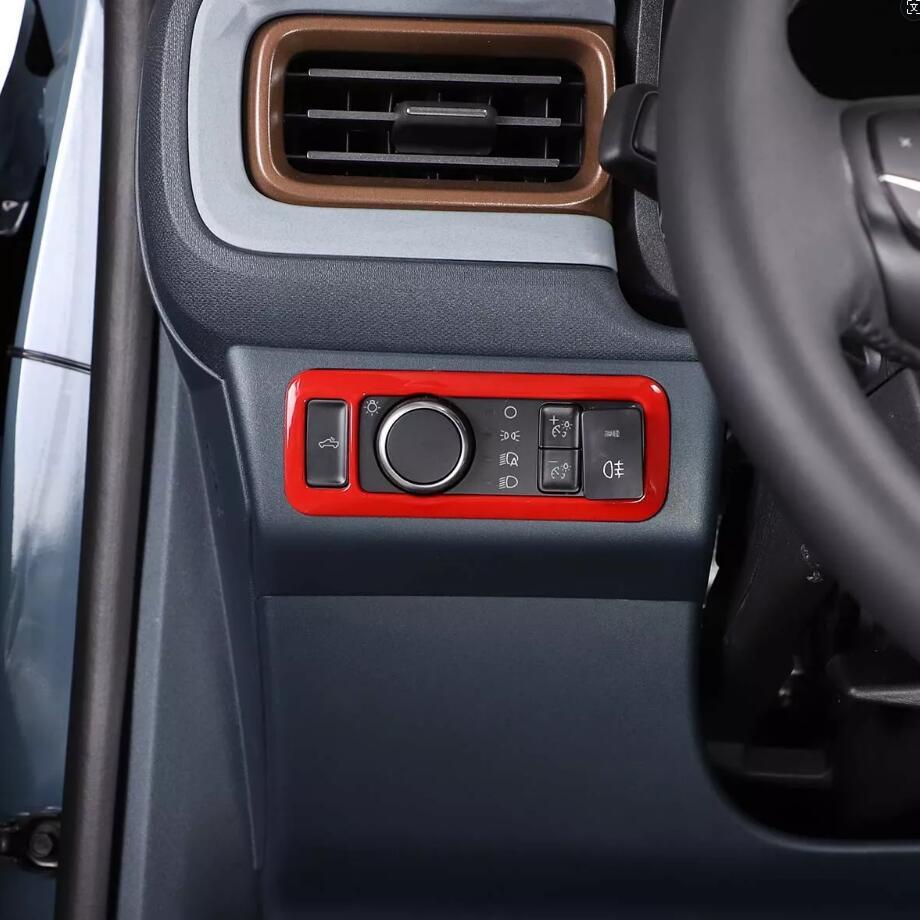 For 2022-2024 Maverick ABS Red Interior Headlight Switch Decor Cover Trim v