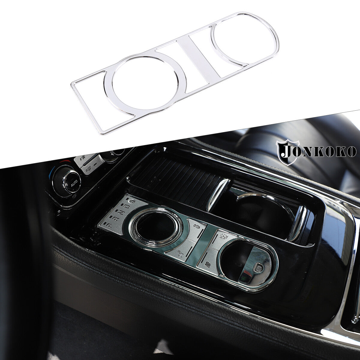 Carbon Fiber ABS Center Cup Holder Frame Trim for Tundra 2022-23- v