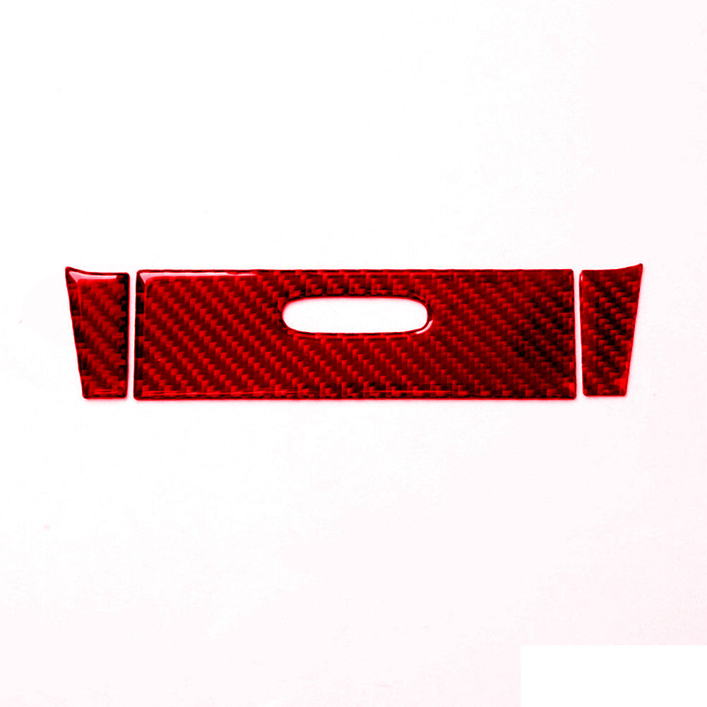 3Pcs Red Carbon Fiber Ashtray Panel Cover Trim for Porsche for Cayenne 2003-10