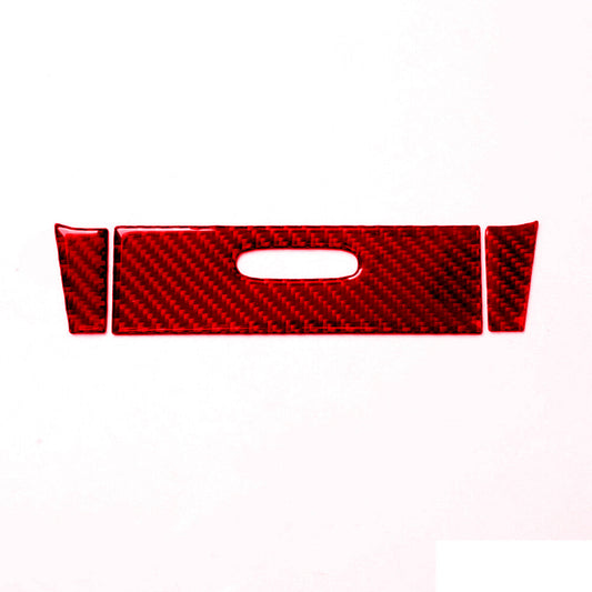 3Pcs Red Carbon Fiber Ashtray Panel Cover Trim for Porsche for Cayenne 2003-10