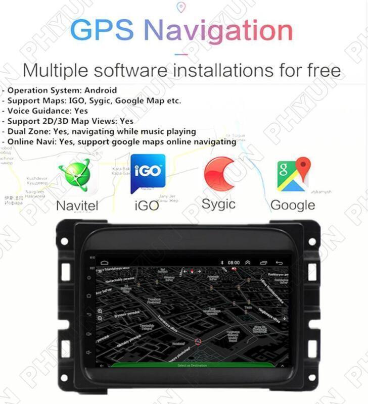 GPS Player 7 Android 11 Auto Radio Stereo Navi Head Unit for Dodge for RAM 2012-17