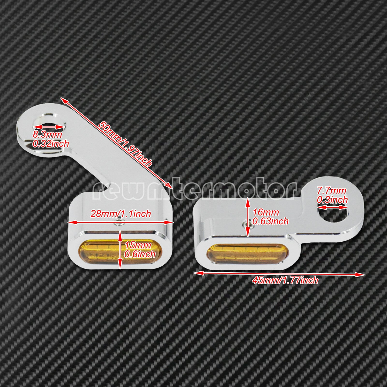 2X Chrome LED Turn Signal Indicator Running Light Fit for Harley Touring Softail