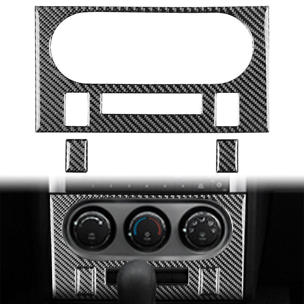 3 Pcs Carbon Fiber AC Panel Cover Trims for Dodge for Challenger 2008-2014 2013 2012