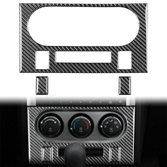 3 Pcs Carbon Fiber AC Panel Cover Trims for Dodge for Challenger 2008-2014 2013 2012