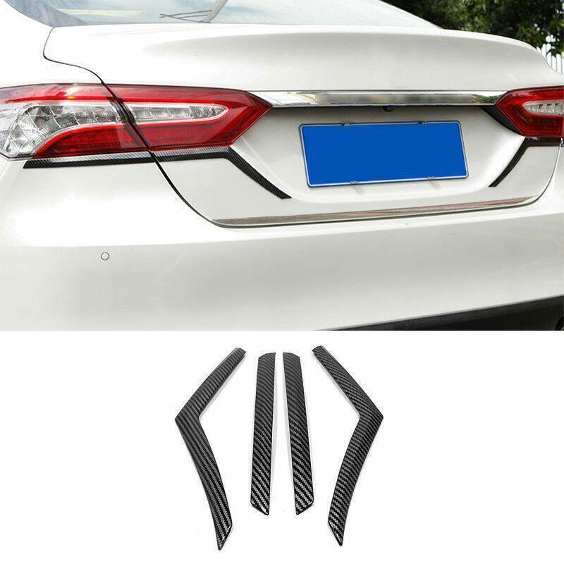 for Toyota for Camry 2018-23 Carbon Fiber Rear Tail Light Lamp Eyebrow Cover Trim 4X