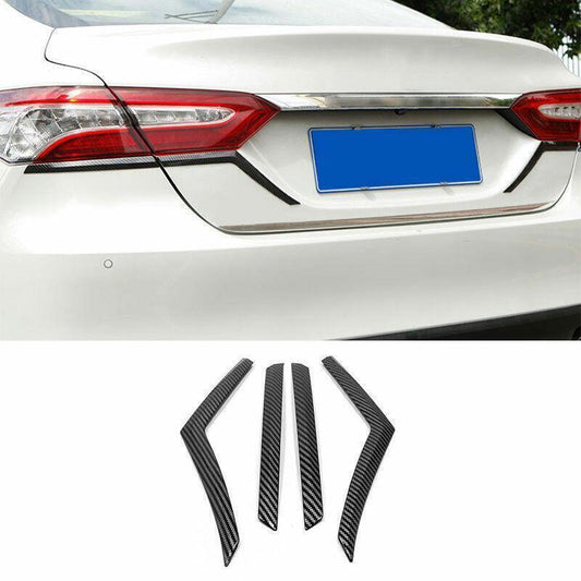 for Toyota for Camry 2018-23 Carbon Fiber Rear Tail Light Lamp Eyebrow Cover Trim 4X