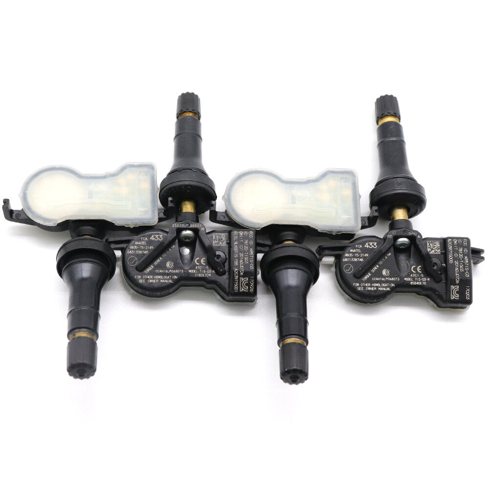 4-piece 68313387AB Tire Pressure Sensor (TPMS) for Jeep Renegade and for Dodge for Chrysler . v