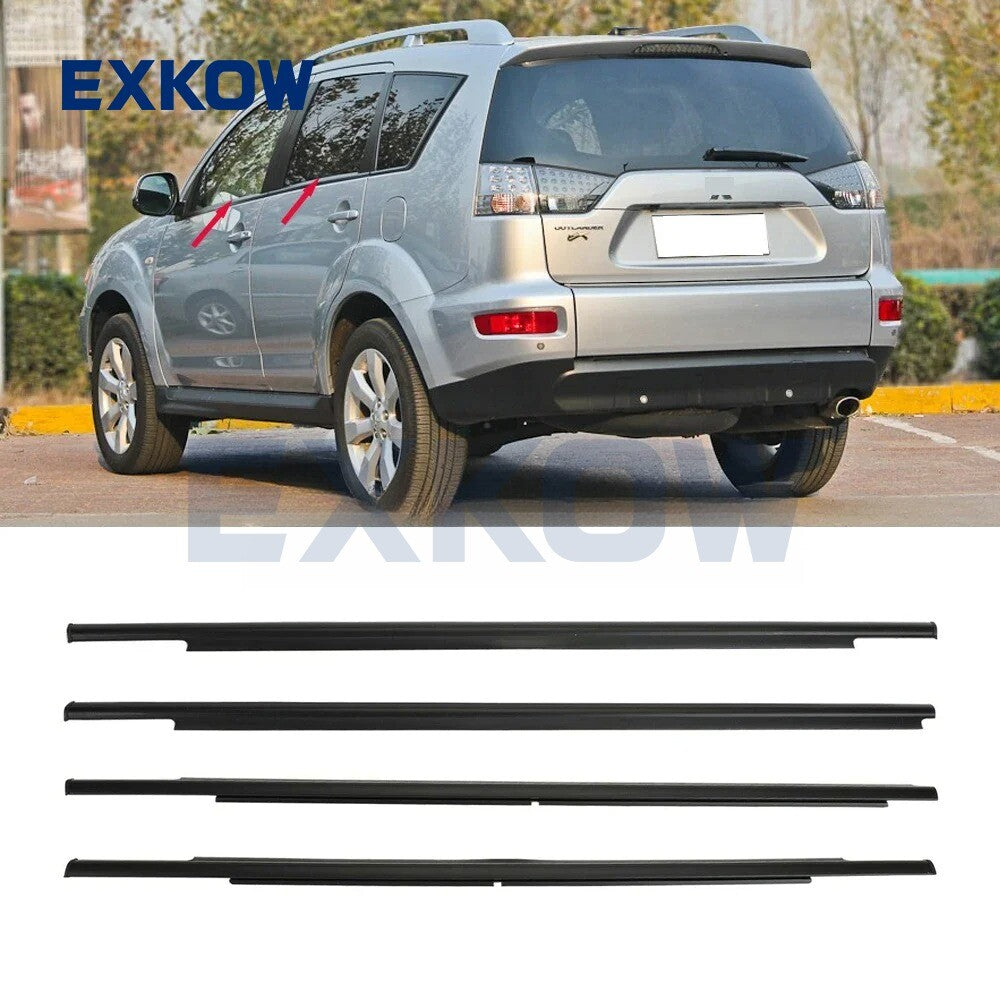 4X Window Weatherstrip Moulding Trim Seal for Mitsubishi Outlander II 2006-2012