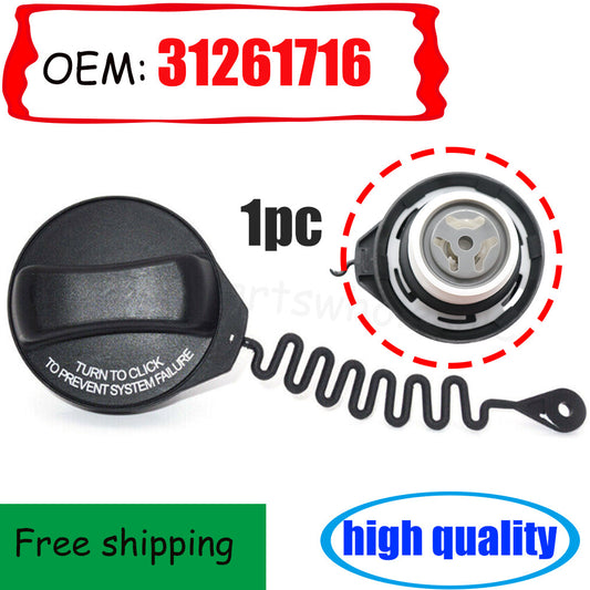 Fuel tank gas cap filler with tether suitable for Volvo S80, V70, XC90, XC60, XC70 31392044- n