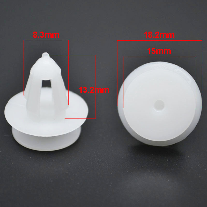 100Pcs. White Car Door Panel Trim Rivet Clip Fastener Retainer Push Pin NEW