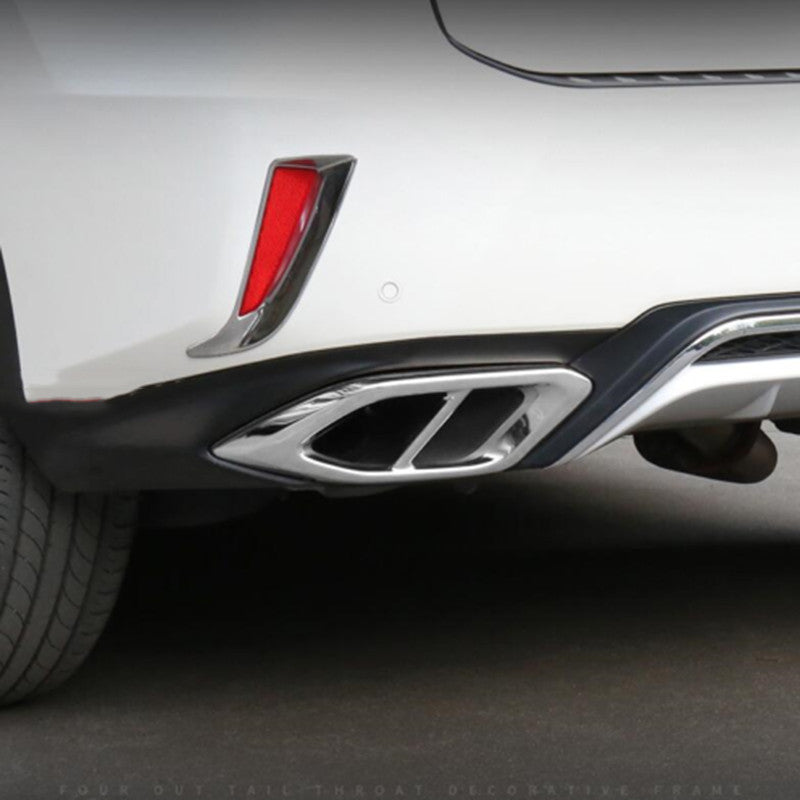 for Lexus RX350 450H 2016-19 Silver Steel Exhaust Muffler Tail Tip Pipe Frame 2P