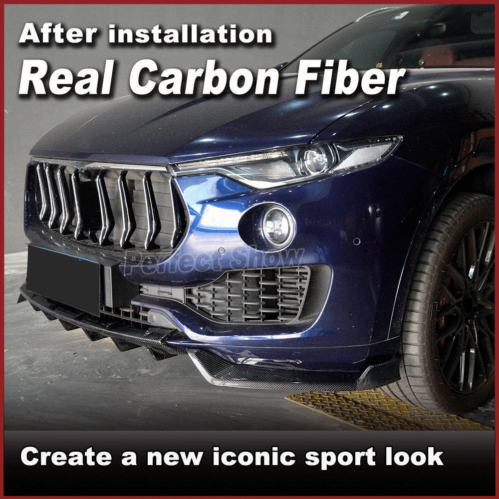 Fit for Maserati for Levante M161 16-17 REAL CARBON Front Bumper Center Lip Spoiler