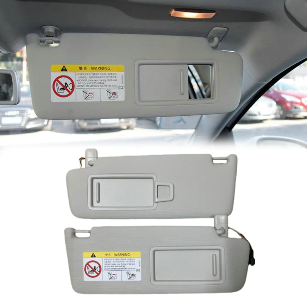 Front sun visor with vanity mirror suitable for Jetta for Golf 7 MK7 T-Cross for Passat B8- n