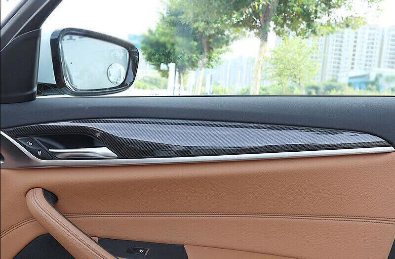 For 5 G30 M5 2017-2023 ABS Carbon Inner Door Panel Cover Trim 4pcs B n