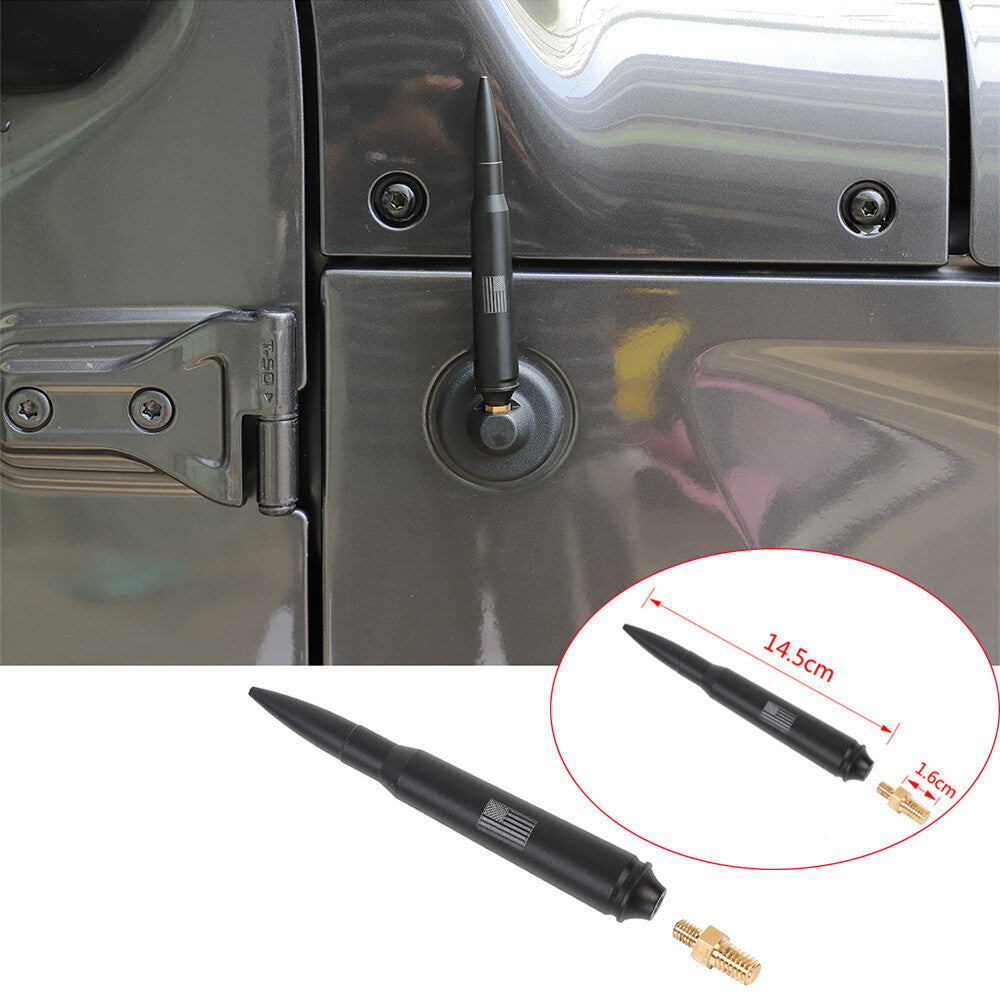 Alloy/Copper Bullet Antenna Mast Radio AM/FM Trim for Jeep for Wrangler JK JL JT 07+