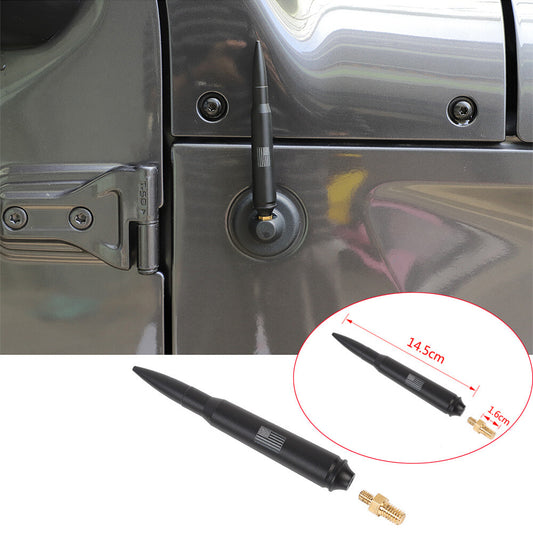 Alloy/Copper Bullet Antenna Mast Radio AM/FM Trim for Jeep for Wrangler JK JL JT 07+
