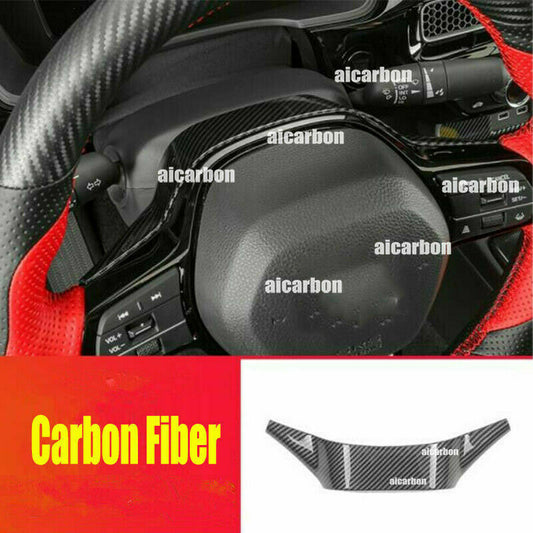 for Honda for Civic 2022 2023 Carbon Fiber ABS Inner Steering Wheel Cover Trim Decor