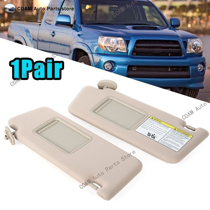 Suitable for Toyota Tacoma 2005 - 14, beige sun visor with mirror. Q