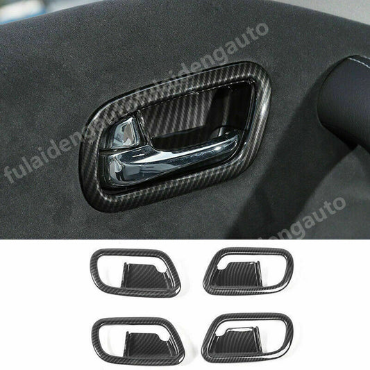Carbon Fiber Inner Door Handle Bowl Trim for Nissan Armada Patrol Y62 2017-2019