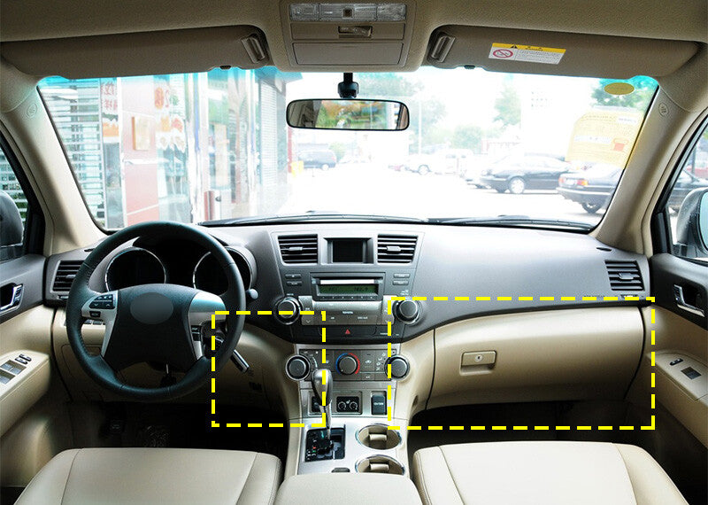 for Toyota Highlander 2008-2013 Dashboard Strip Trim Wood Grain Central Console