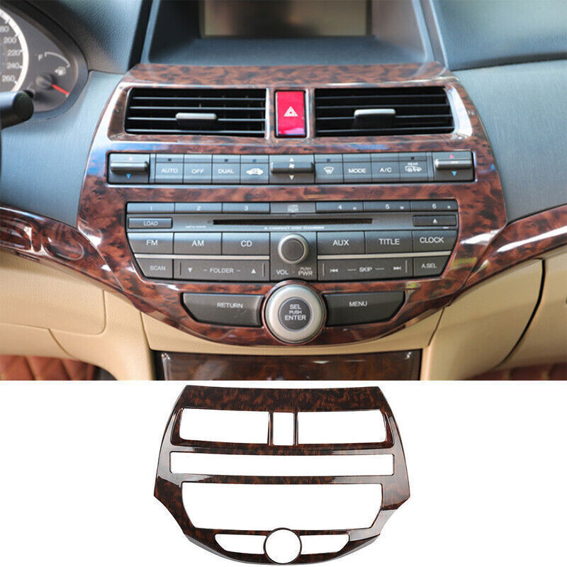 1PCS Wood Grain Console AC Switch Panel Trim for Honda Accord Crosstour 2008-12