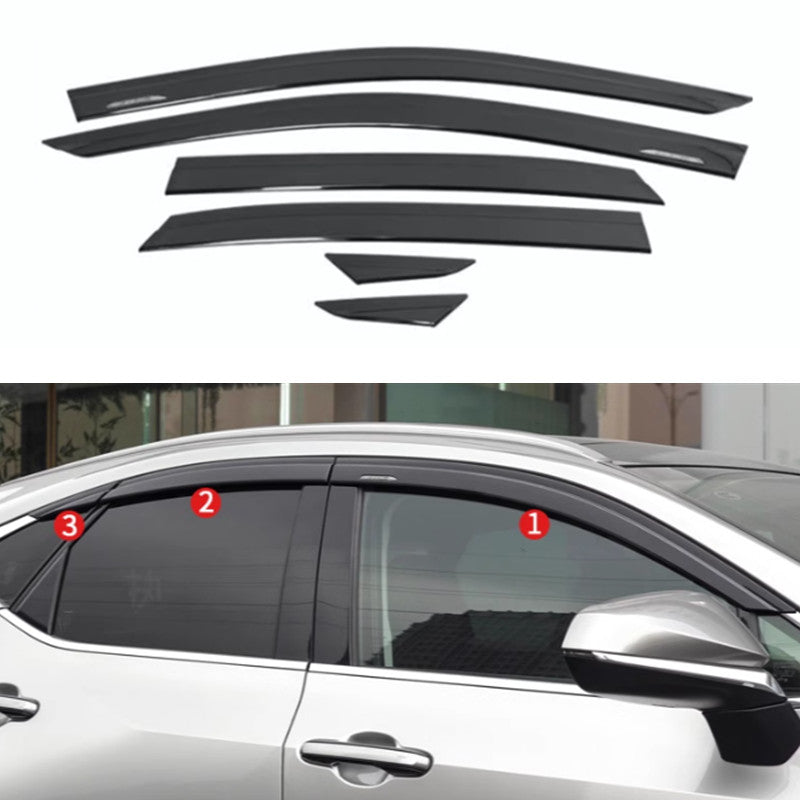 for Lexus NX250 350h 2022-24 Black Window Wind Visors Rain Guard Vent Deflectors