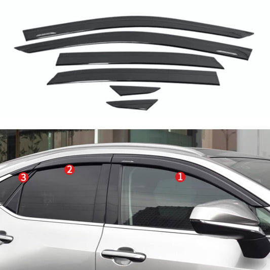 for Lexus NX250 350h 2022-24 Black Window Wind Visors Rain Guard Vent Deflectors