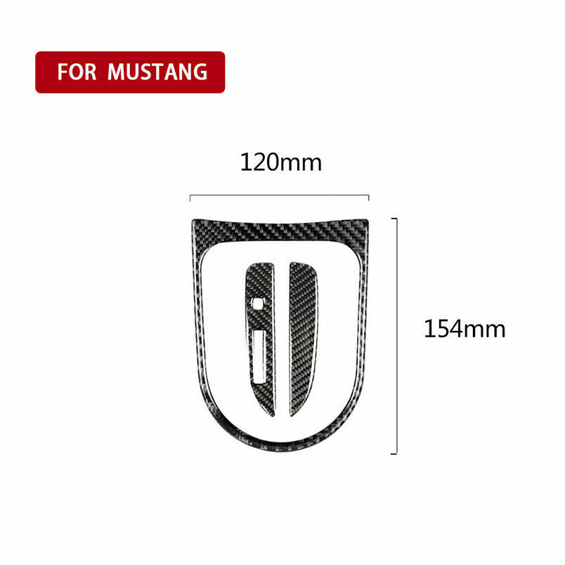 Carbon fiber interior gear shift cover trim for 2015-2019 for Mustang - n