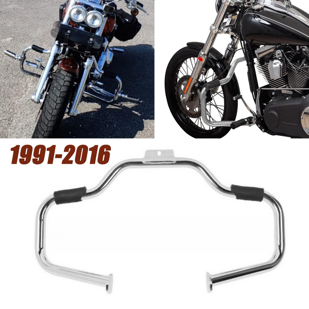 Chrome Highway Engine Crash Guard Bar for 1991-2016 for Harley-Davidson Dyna models. n