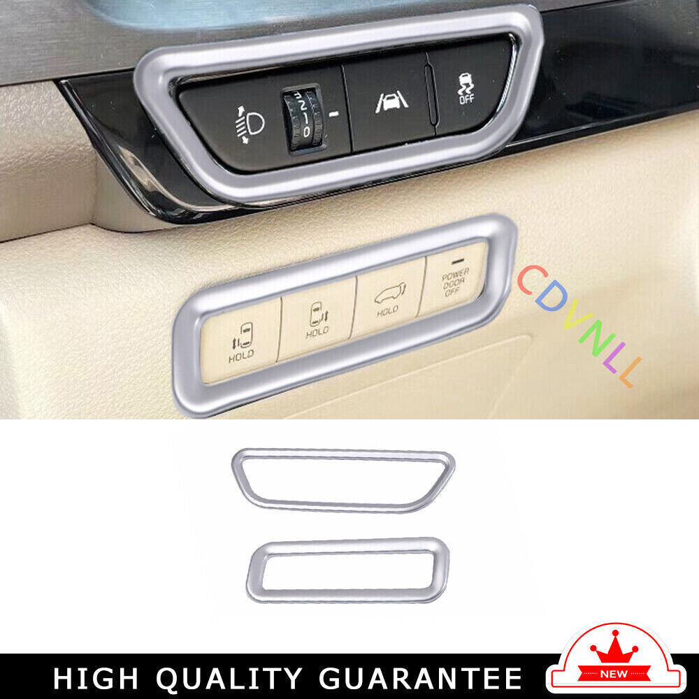 Center ConsoleHeadlight Button Cover Trim for Kia Carnival 2022-23 Matte Silver