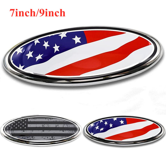 7 9 inch  for ford  F150 F250 F350 Front Grille Tailgate Emblem US Flag Oval Badge Q