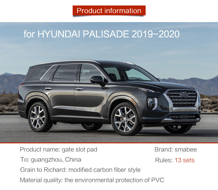 Anti-Slip Gate Slot Cup Mat for Hyundai Palisade 2020 Accessories Car Door pad
