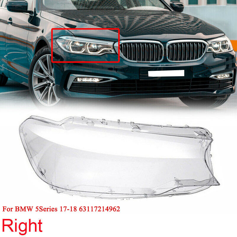 Right headlight lens cover for BMW 5 Series G30 G31 G38 2017 2018