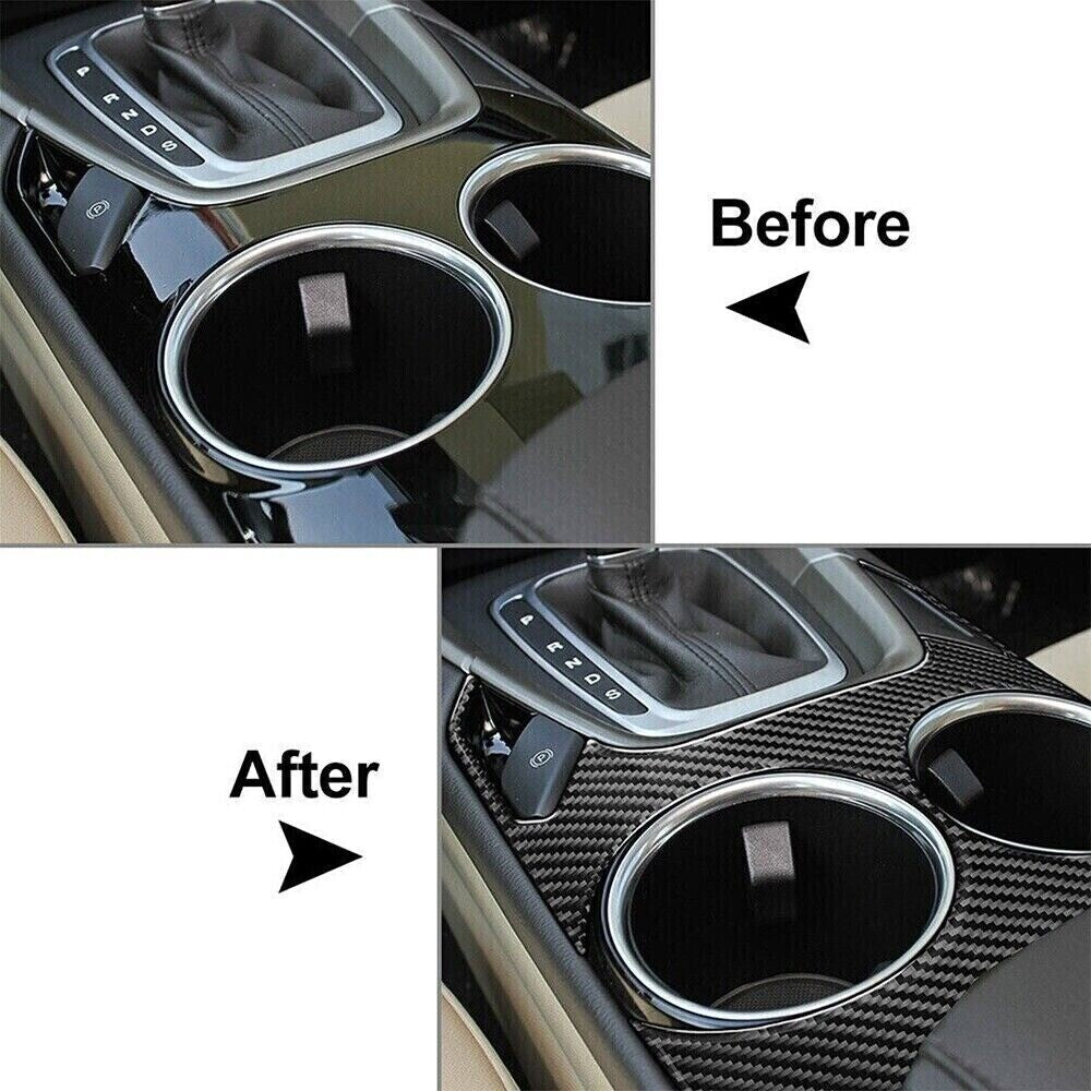 1Carbon Fiber Gear Shift Water Cup Holder Trim For Fusion Mondeo 2013-2016 n