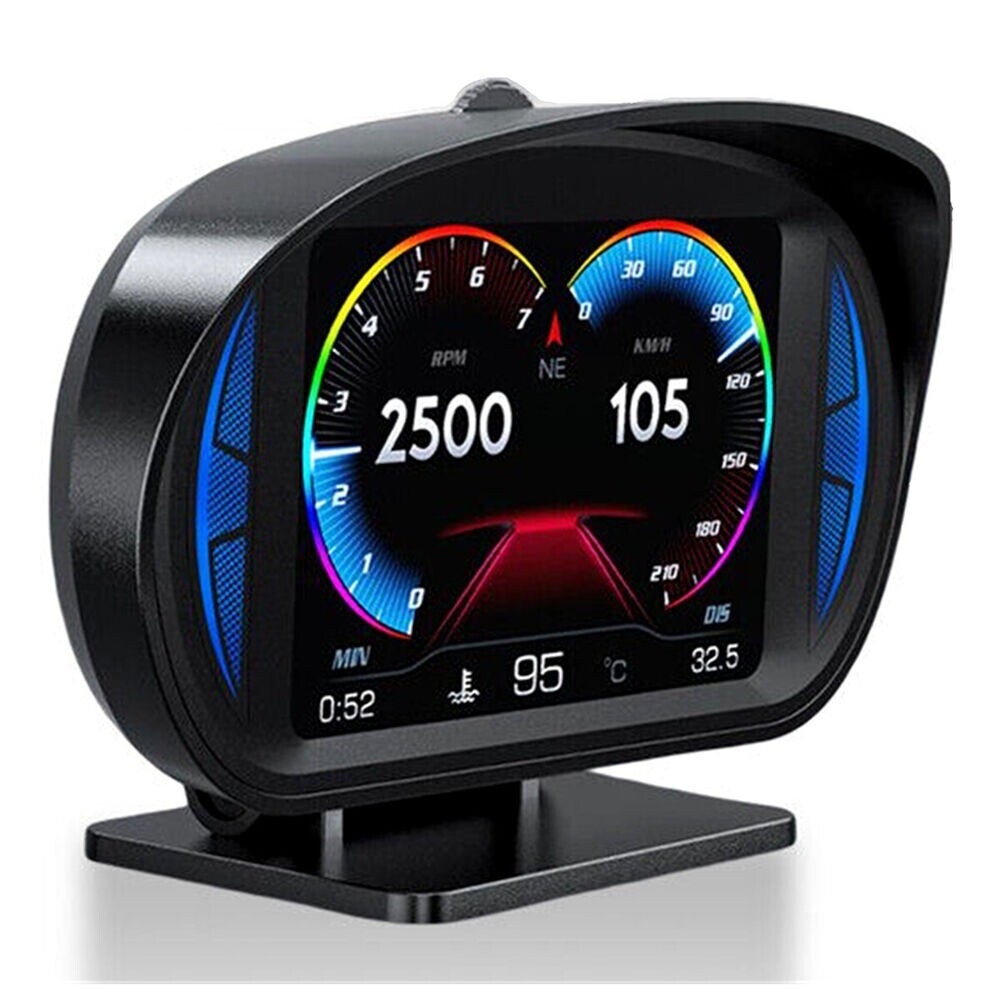 OBD2 Car Head Up Display HUD,GPS Digital Speedometer Overspeed Alarm Slope Meter n