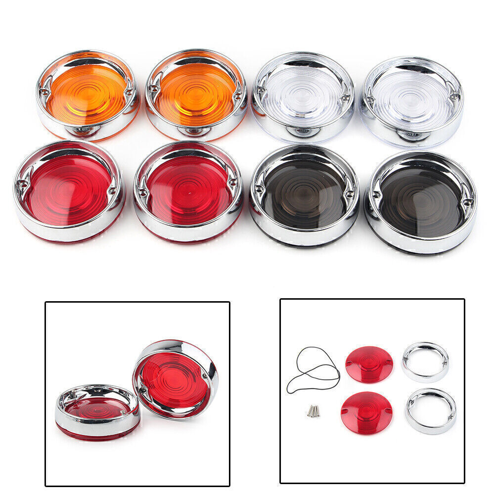 Fit for Harley Touring Tour Glides 3-1/4 Turn Signal Bezels Lens CoverTrim Rings