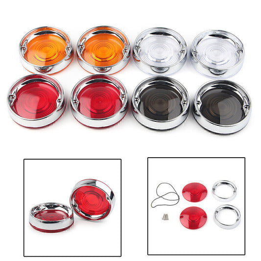 Fit for Harley Touring Tour Glides 3-1/4 Turn Signal Bezels Lens CoverTrim Rings