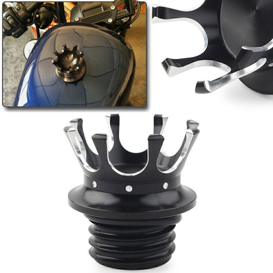 Crown Gas Cap Fuel Tank Cover Right-hand Thread Fit for Harley Sportster Dyna Q