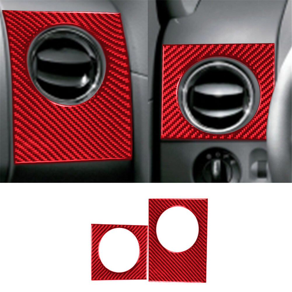 Red Carbon Fiber Interior Radio Console Cover Trim For Fiesta 2011-2015 v