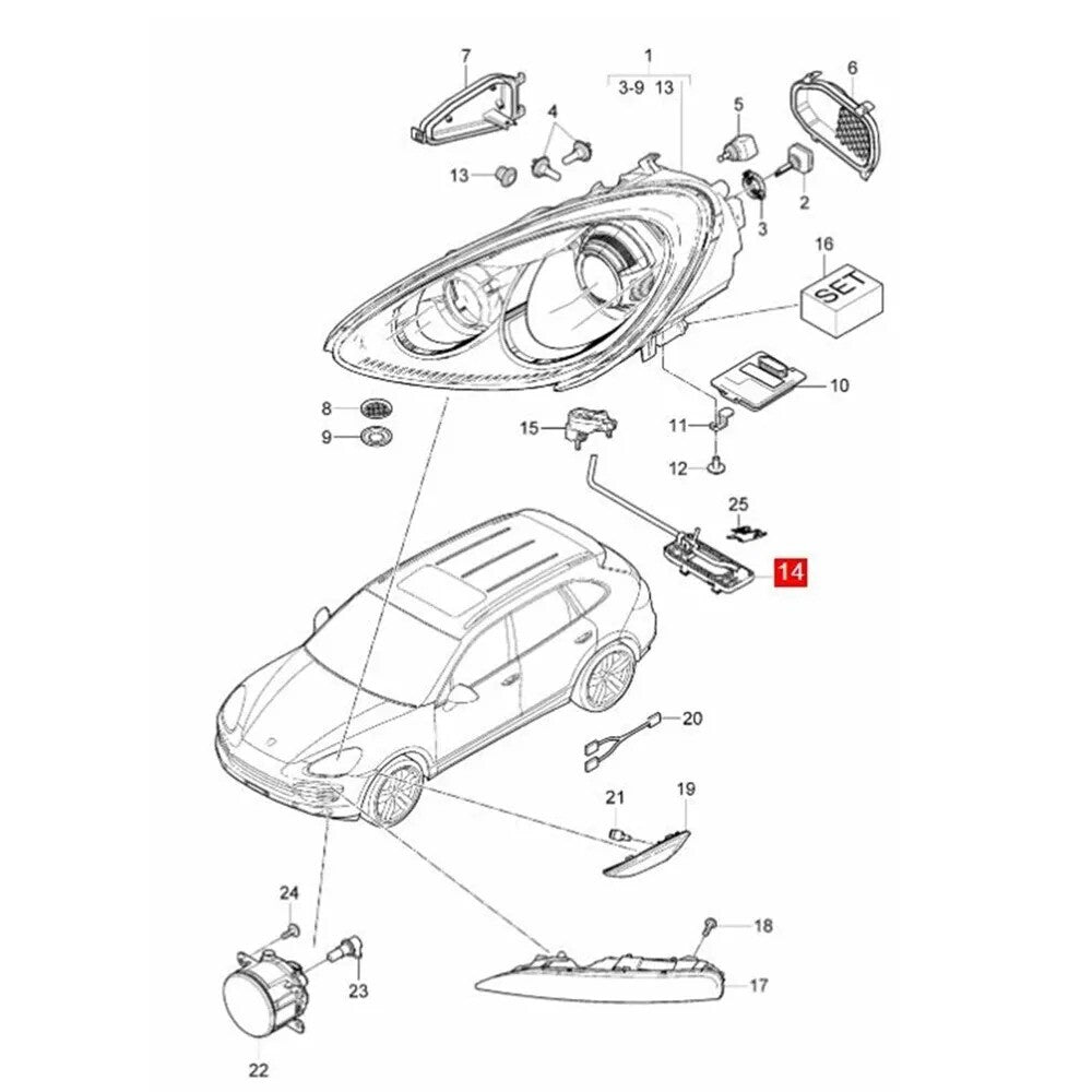 Front Right Headlight Housing Base Bracket Repair for Cayenne 11-14 New n