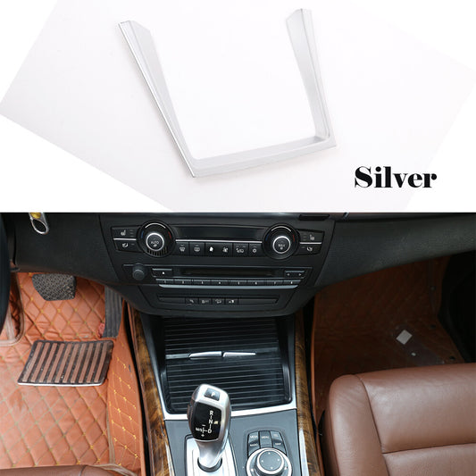 Silver Front Water Cup Holder Frame Trim Cover Molding TrimFor for BMW X5 E70 08-13