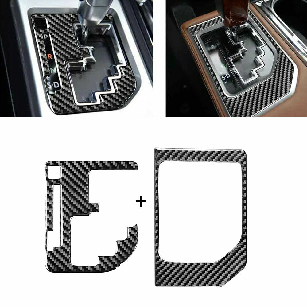 2-piece carbon fiber center console gear shift trim suitable for Toyota Tenderloin 2014-18