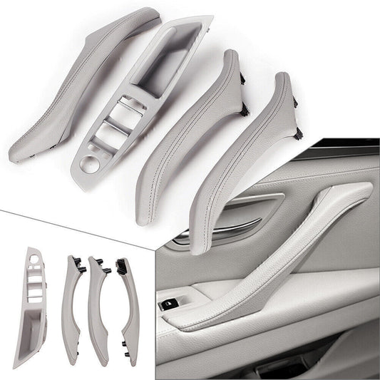 Door Trim Handle Real Leather Fit for BMW 5 series F10 F11 F18 10-17 LHD Grey