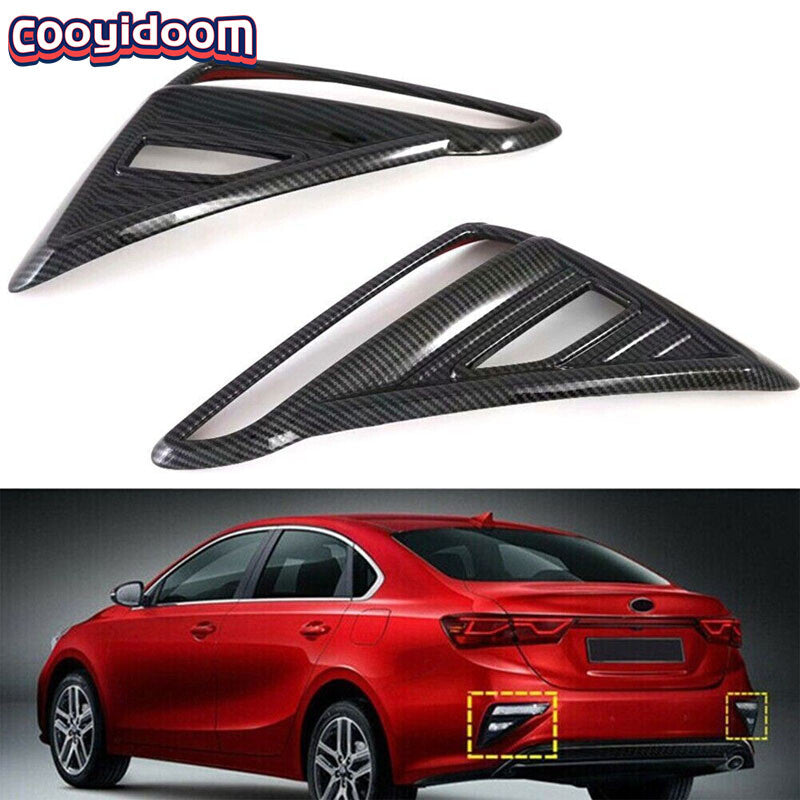 for Kia K3 Forte Cerato 2019-2022 Fog Lamp Cover Trim Pair ABS Plastic Carbon