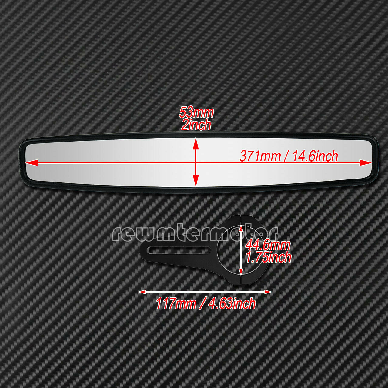 1.5'' 1.75'' 2'' Clamp Wide Rear Side View Race Convex Mirror Fits For UTV ATV Q